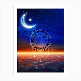 Moon And Stars In The Sky - Mystic Moon poster #2 Art Print