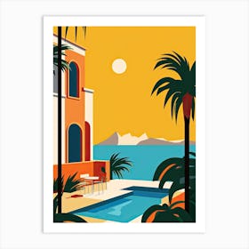 Costa Del Sol, Spain, Bold Outlines 1 Art Print