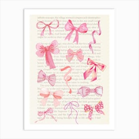 Pink Bows 5 Art Print