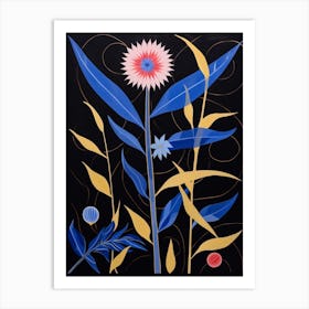 Cornflower 3 Hilma Af Klint Inspired Flower Illustration Art Print