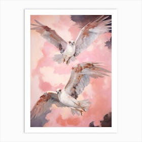 Pink Ethereal Bird Painting Osprey 1 Art Print