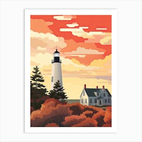 Cape Cod Massachusetts, Usa, Graphic Illustration 4 Art Print