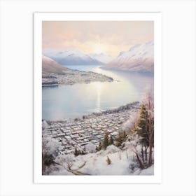 Dreamy Winter Painting Queenstown New Zealand 1 Art Print