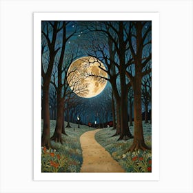 William Morris Full Moon In The Woods 2 Art Print