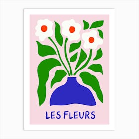 Les Fleurs Flower Vase Art Print