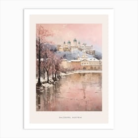 Dreamy Winter Painting Poster Salzburg Austria 6 Art Print