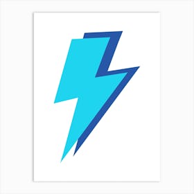 Preppy Blue Lightning Bolts Art Print