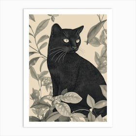 Vintage Black Cat Poster