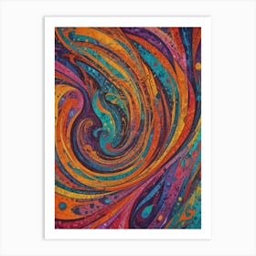 Abstract art featuring a mix of colorful splashes and paint strokes Art Print