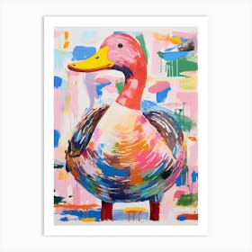 Colourful Bird Painting Goose 1 Art Print
