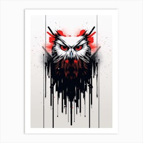 Owl Minimalist Abstract 4 Art Print