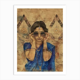 Indian Woman With Sunglasses Art Print