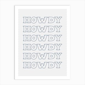 Navy Howdy Art Print