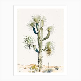 Jaeger S Joshua Tree Minimilist Watercolour  (1) Art Print