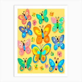 Colorful Butterflies Art Print