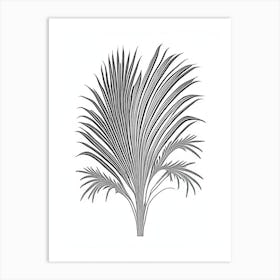 Saw Palmetto Herb William Morris Inspired Line Drawing 2 Art Print