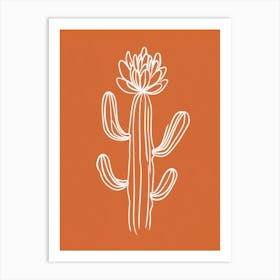 Cactus Line Drawing Echinocereus Cactus 3 Art Print