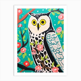 Maximalist Animal Painting Owl 2 Art Print