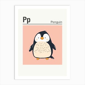 Animals Alphabet Penguin 3 Art Print