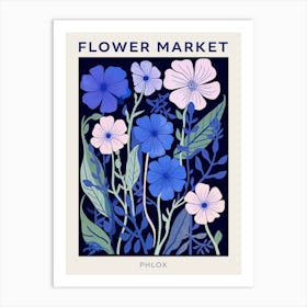 Blue Flower Market Poster Phlox 2 Art Print