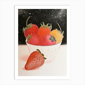 Art Deco Strawberry Still Life 2 Art Print