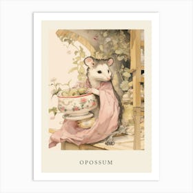 Beatrix Potter Inspired  Animal Watercolour Opossum 1 Art Print