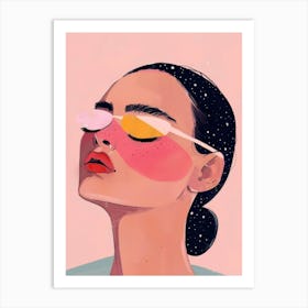 Girl With Sunglasses 10 Art Print