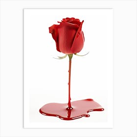 Red Rose With Blood Art Print