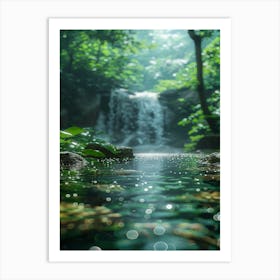 Waterfall In The Forest 6 Art Print