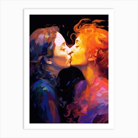 Two Women Kissing 4 Art Print