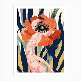 Colourful Flower Illustration Ranunculus 3 Art Print