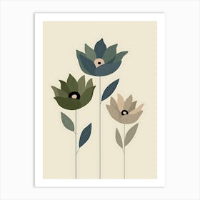 Three Flowers 15 Art Print