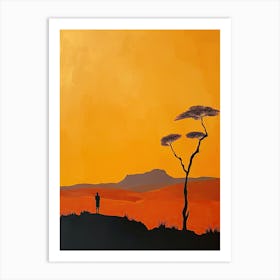 Sunset In The Savannah, Africa 1 Art Print