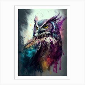 abstract owl art Art Print