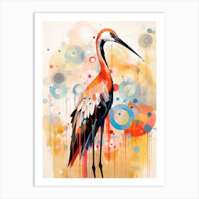 Bird Painting Collage Stork 1 Art Print