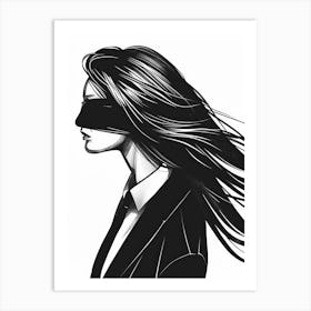 Blindfolded Woman 4 Art Print