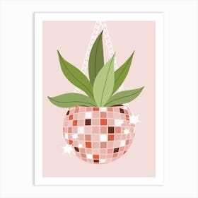 Disco Plant Red Art Print