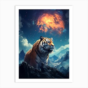 Tiger In The Mountains Art Print