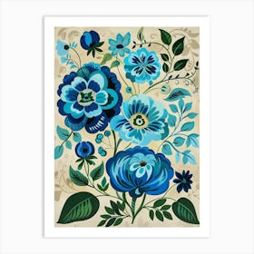 Blue Flowers Art Print