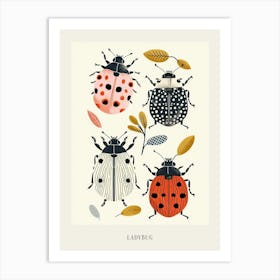 Colourful Insect Illustration Ladybug 12 Poster Art Print
