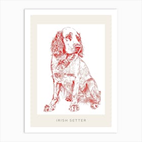 Irish Setter Line Sketch 2 Poster Art Print