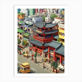 Seoul Pixel Art 2 Art Print