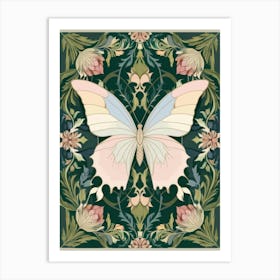 Butterfly On A Green Background 1 Art Print