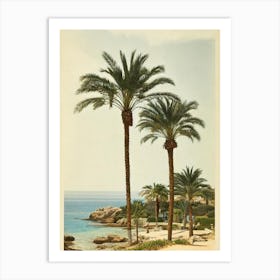 Cala Estreta Beach Costa Brava Spain Vintage Art Print