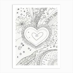 Heart Coloring Page 1 Art Print