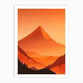 Misty Mountains Vertical Background In Orange Tone 19 Art Print