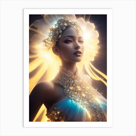 Woman With A Golden Crown Art Print