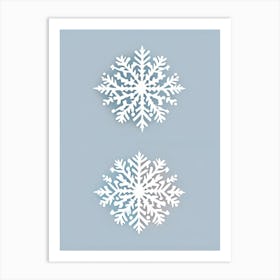 Frost, Snowflakes, Retro Minimal 4 Art Print