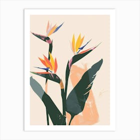 Bird Of Paradise Plant Minimalist Illustration 3 Art Print