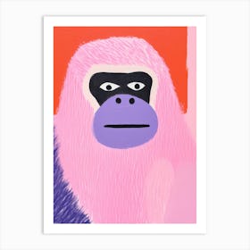 Playful Illustration Of Gorilla For Kids Room 2 Art Print